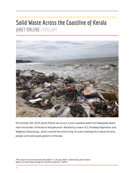 Kollam // Report on Solid Waste Along the Coastline of Kerala
