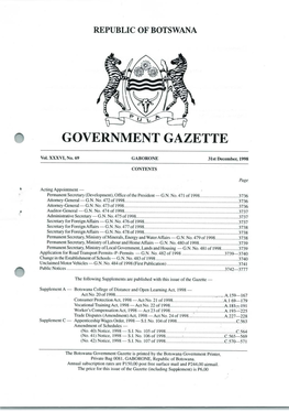 Government Gazette