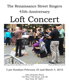 Loft Concert Program