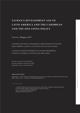 Taiwan's Development Aid to Latin America and The