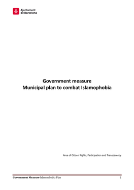 Government Measure Municipal Plan to Combat Islamophobia