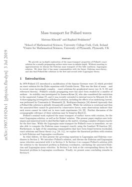 Mass Transport for Pollard Waves