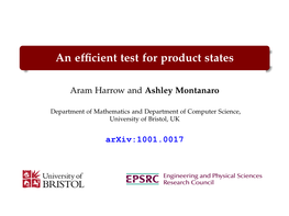 An Efficient Test for Product States