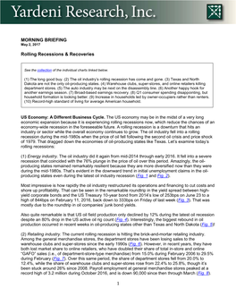 1 MORNING BRIEFING Rolling Recessions