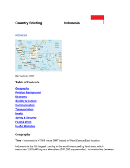Country Briefing Indonesia