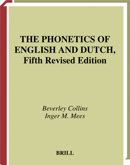 THE PHONETICS of ENGLISH and DUTCH, Fifth Revised Edition