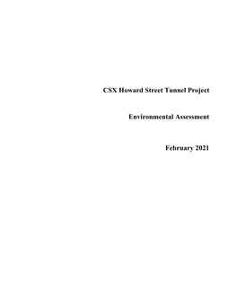 CSX Howard Street Tunnel Project Enfironmental Assessment With