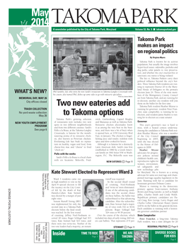 Takoma Park Newsletter Deadline
