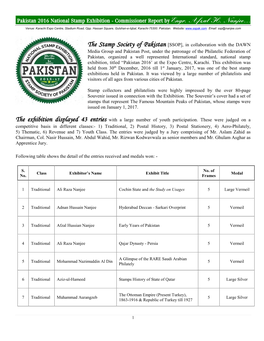 Engr. Afzal H. Nanjee… the Stamp Society of Pakistan the Exhibition