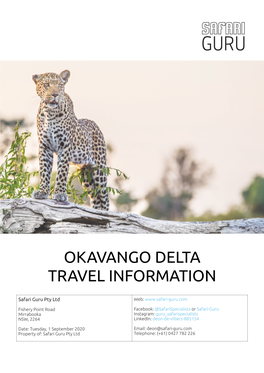 Okavango Delta Travel Information