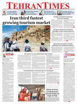 Iran Third Fastest Growing Tourism Market