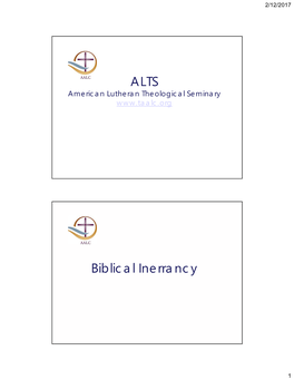 ALTS Biblical Inerrancy