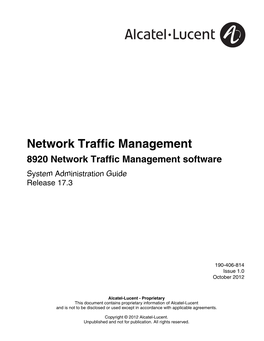 8920 Network Traffic Management Software System Administration Guide Release 17.3