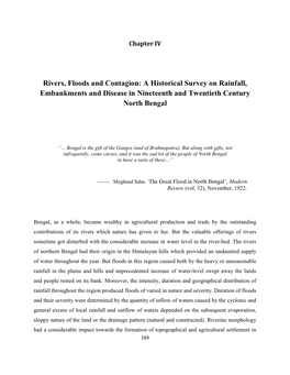 Rivers, Floods and Contagion: a Historical Survey on Rainfall, Embankments and Disease in Nineteenth and Twentieth Century North Bengal