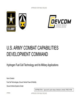 U.S. Army Combat Capabilities Development Command Hydrogen