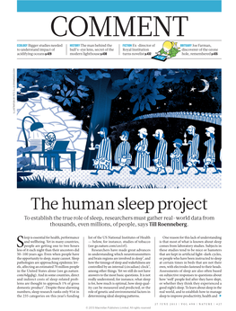 The Human Sleep Project to Establish the True Role of Sleep, Researchers Must Gather Real-World Data from Thousands, Even Millions, of People, Says Till Roenneberg