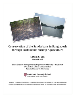 Conservation of the Sundarbans in Bangladesh Through Sustainable Shrimp Aquaculture