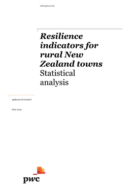 Resilience Indicators for Rural New Zealand Towns Statistical Analysis