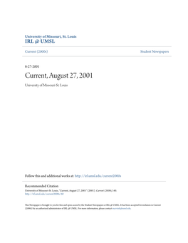 Current, August 27, 2001 University of Missouri-St