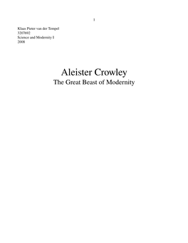 Aleister Crowley the Great Beast of Modernity 2
