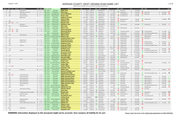 MORGAN COUNTY, WEST VIRGINIA ROAD NAME LIST 1 of 74 (Directions from the Morgan County Courthouse to the Beginning of Each Road)
