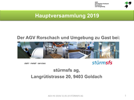 Hauptversammlung 2019