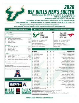 2020 Usf Bulls Men's Soccer