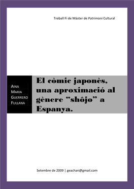 El Còmic Japonès, Una Aproximació Al Gènere