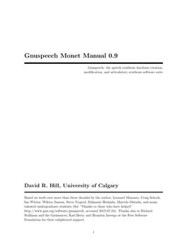 Gnuspeech Monet Manual 0.9