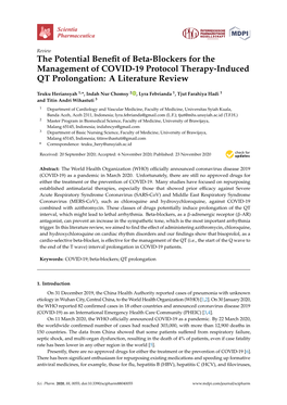 The Potential Benefit of Beta-Blockers for the Management Of