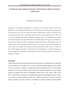 Journal of Linguistics, Language and Culture, Vol. 1 No.2, 2014