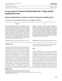 A Rare Cause of Maternal Hydronephrosis: Y-Type Partial Duplicated Ureter