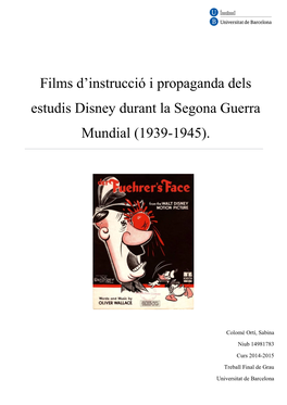 Films D'instrucció I Propaganda Dels Estudis