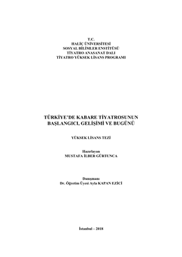 Türkiye'de Kabare Tiyatrosunun Başlangici