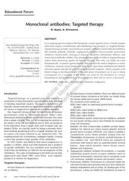 Monoclonal Antibodies: Targeted Therapytherapy N