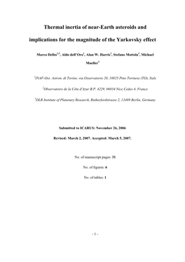 Thermal Inertia of Near-Earth Asteroids and Implications for the Magnitude of the Yarkovsky Effect