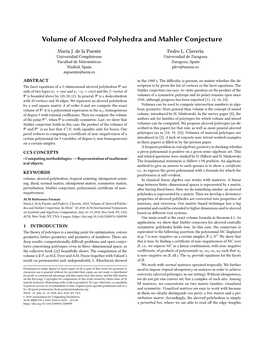 Volume of Alcoved Polyhedra and Mahler Conjecture