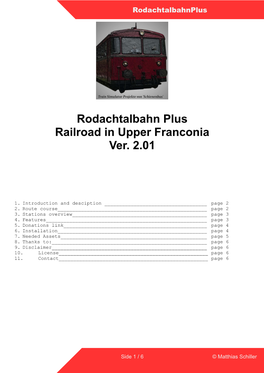 Rodachtalbahn Plus Railroad in Upper Franconia Ver. 2.01