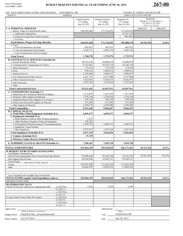 BUDGET REQUEST for FISCAL YEAR ENDING JUNE 30, 2014 Form MBR-1 (2009) 267-00