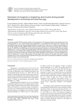 Expression of Myogenes in Longissimus Dorsi Muscle During Prenatal Development in Commercial and Local Piau Pigs