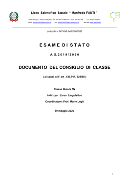 Classe 5N È Composta Di 19 Alunni Di Cui 13 Ragazze E 6 Ragazzi