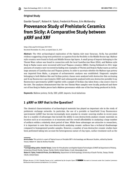 Provenance Study of Prehistoric Ceramics from Sicily: a Comparative Study Between Pxrf and XRF