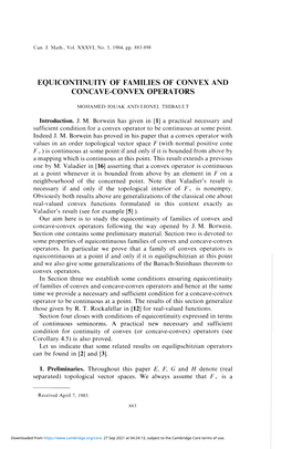 Equicontinuity of Families of Convex and Concave-Convex Operators