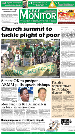 Senate OK to Postpone ARMM Polls Upsets Bishops
