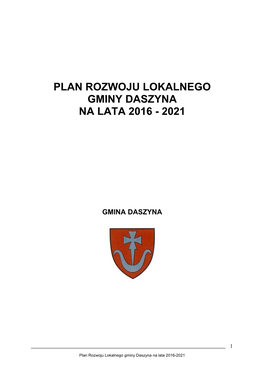Plan Rozwoju Lokalnego Gminy Daszyna Na Lata 2016 - 2021