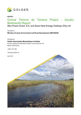 Central Térmica De Temane Project - Aquatic Biodiversity Report Moz Power Invest, S.A