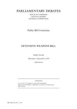 Offensive Weapons Bill