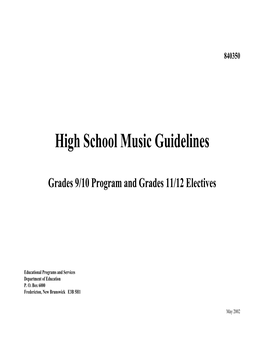 High School Music Guidelines