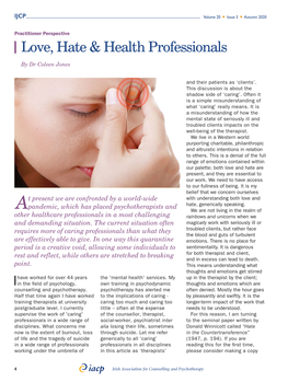 Love, Hate & Health Professionals