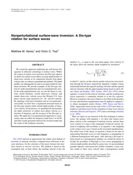 Nonperturbational Surface-Wave Inversion: a Dix-Type Relation for Surface Waves